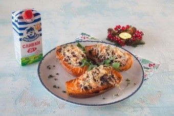 Фаршированный мясом сладкий картофель